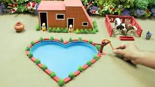 Diy Mini Farm Diorama | Bullock  Cart | Mini framing Science project | Mini Heart water pool