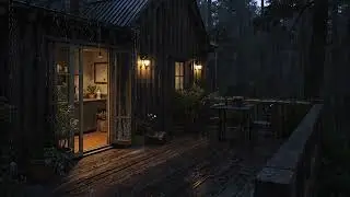 Midnight Rain on a Small Cabin Deep in the Forest 🌧️🌙 | Soothing Sleep Sounds