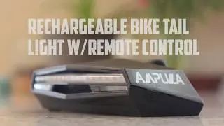 Ampulla rechargeable bike tail light with remote control unboxing