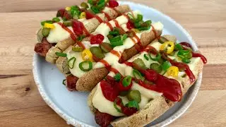 KETO HOT DOGS From Scratch. Homemade Buns & Cheesy Sauce!