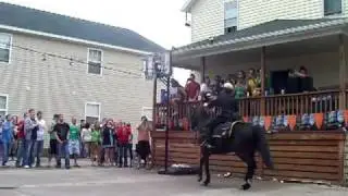 Cops on horses playing horse. Palmer Fest 2011. Ohio University