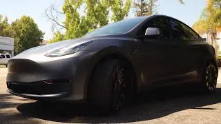 Tesla Model Y Matte Paint Protection Film Install Time Lapse by Ghost Shield Film in Thousand Oaks