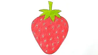 How to Draw Strawberry Fruit Easy Step by Step | FLOWERSANDME