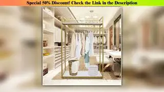 Top Gold 180cm Freestanding Metal Garment Rack Clothing Display Stand for Store Use or Home