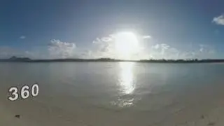 360 VR Scene with ocean and sandy beach in Mauritius
