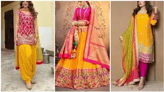 पीला और गुलाबी colour combination Dresses | yellow+ pink/magenta/gulabi colour combination dresses