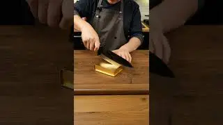 【ASMR】Slicing a Pure Gold Book with Obsidian Knife #asmr #obsidianknife #cuttingvideo #satisfying
