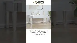 Coffee Table Engineered wood mirrored glass non-woven fabric