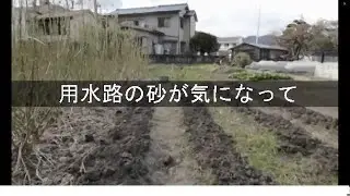 用水路の砂が気になって