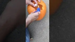 Cheap smoke bomb in pumpkin