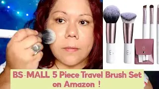 ASMR BS-MALL TRAVEL MAKEUP BRUSHES REVIEW AND MAKEUP APPLICATION