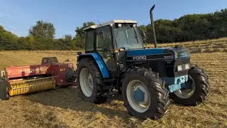 FORD 8240 tractor walk around with New Holland 575 Baler