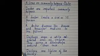 5 lines on community helpers - DOCTOR #educational #learning #essay