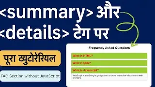 HTML details & summary Explained with Real FAQ Example #webdevelopment #coding #CodeByGaurav