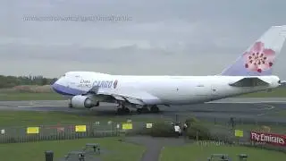 China Airlines Cargo 747-400F B18706 taxi and take-off.