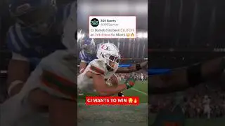 When it MATTERS MOST. Big play CJ 😮🔥#shorts #football #collegefootball #clutch #miamihurricanes