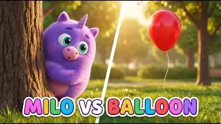 Cute Monster Milo vs Balloon 😂 | Funny Kids Animation