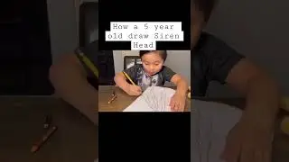 How a 5 year old draw Siren Head #shorts #sirenhead #drawing #kids