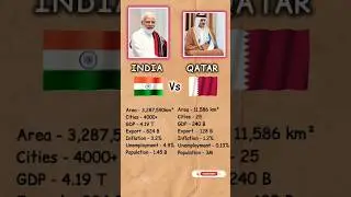 India vs Qatar Comparison || 🇮🇳 vs 🇶🇦 #comparison#gdp#economy#population#shorts