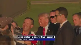President greets supporters at the Ohio County Airport