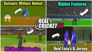 🔥Real Cricket 22 Hidden Features Full Review ❤️Batman's Without Helmet, Ms Dhoni's Cel & Real Jearsy