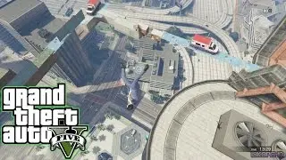 CRAZY DEATHRUN ON TOP OF MAZE BANK (GTA 5 Funny Moments)