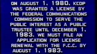 10/1/1983 KCOP FCC License Renewal Announcement
