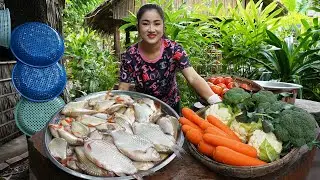Yummy red tail fishes cooking with country style- Amazing cooking skills