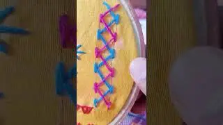 Double Chevron stitch  #youtubevideos#viralvideos#handembroidery#basicstitch
