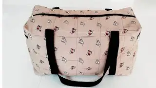 ट्रैवल बैग बनाने का आसान तरीका Handmade Travel Bag Cutting and Stitching / Zipper Bag /Shopping Bag