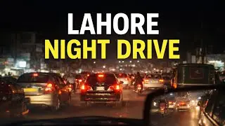 Crowded Lahore Night Drive ASMR | City Traffic Sounds | No Music