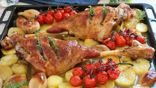 Pierna de cordero al horno con patatas