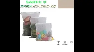SARFII Set of 12 Reusable Fridge Storage Bags for Vegetables and Fruits
