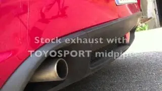 Mazda RX-8 Toyosport midpipe vs Stock exhaust (soundtest)