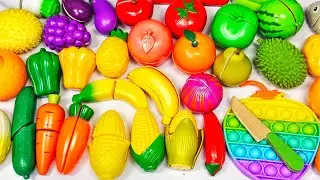 Satisfying Video | How to Cutting Fruits and Vegetables ASMR | DURIAN mixing Squishy Lollipops Candy