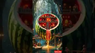 Magical Watermelon House by AI !#WatermelonHouse #MagicalAnimation#TinyWorkers #CinematicShorts