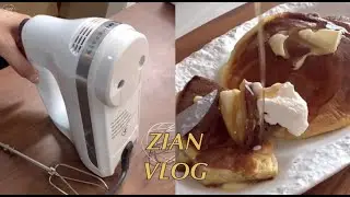 vlog | 키친에이드 핸드믹서 언박싱. 수플레 팬케이크 만들기🥞 겨우 성공. 도요스6가. 울프강 스테이크 하우스🍽