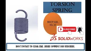 #leson 8:torsion spring IN SOLIDWORKS 205#How to design torsion spring in solidworks?#