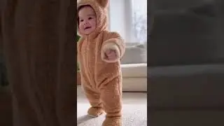 Adorable baby in TEDDY BEAR costume #funny # shorts # baby
