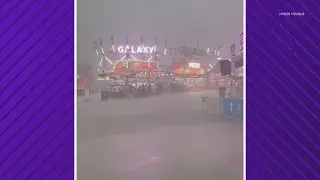 Video shows rain, wind at Houston Livestock Show and Rodeo