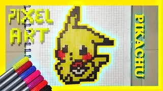 ⚡️Cómo dibujar a PIKACHU PIXEL ART POKEMON❓❓❓| TUTORIAL