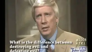 What is the difference between destroying evil and defeating evil?