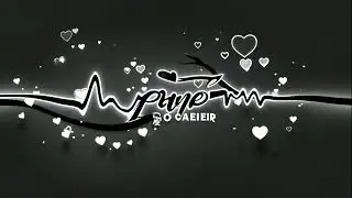 Fast black and white pulse line with hearts and love line typography