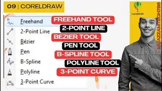 09- Coreldraw | Freehand tool | 2-Point Line | Bezeir | Pen | B-Spline | Polyline |  3-Point Curve