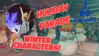 Snowmen, Snowflake skaters, Olaf, Anna, and Elsa in Christmas Parade! Disneyland Merriest Nites 2021