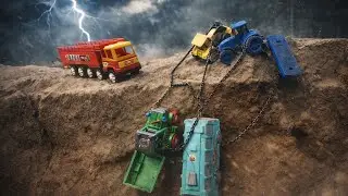 JCB Tractor Cartoon Video | Tractor, Dumper & Truck Saved from Deep Cliff JCB Rescue #jcb #cartoon 