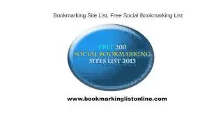 List Of Bookmarking Sites