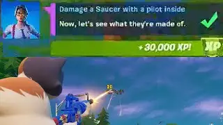 Damage a Saucer with a pilot inside - Fortnite
