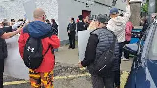 Anti Luke O'Neill protest @ His book launch, Dalkey Book Festival, Dalkey Co. Dublin, 15th June '25.