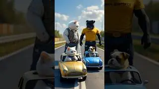 cat' car competition 😱😂 #aishorts #youtubeshorts #aivideo